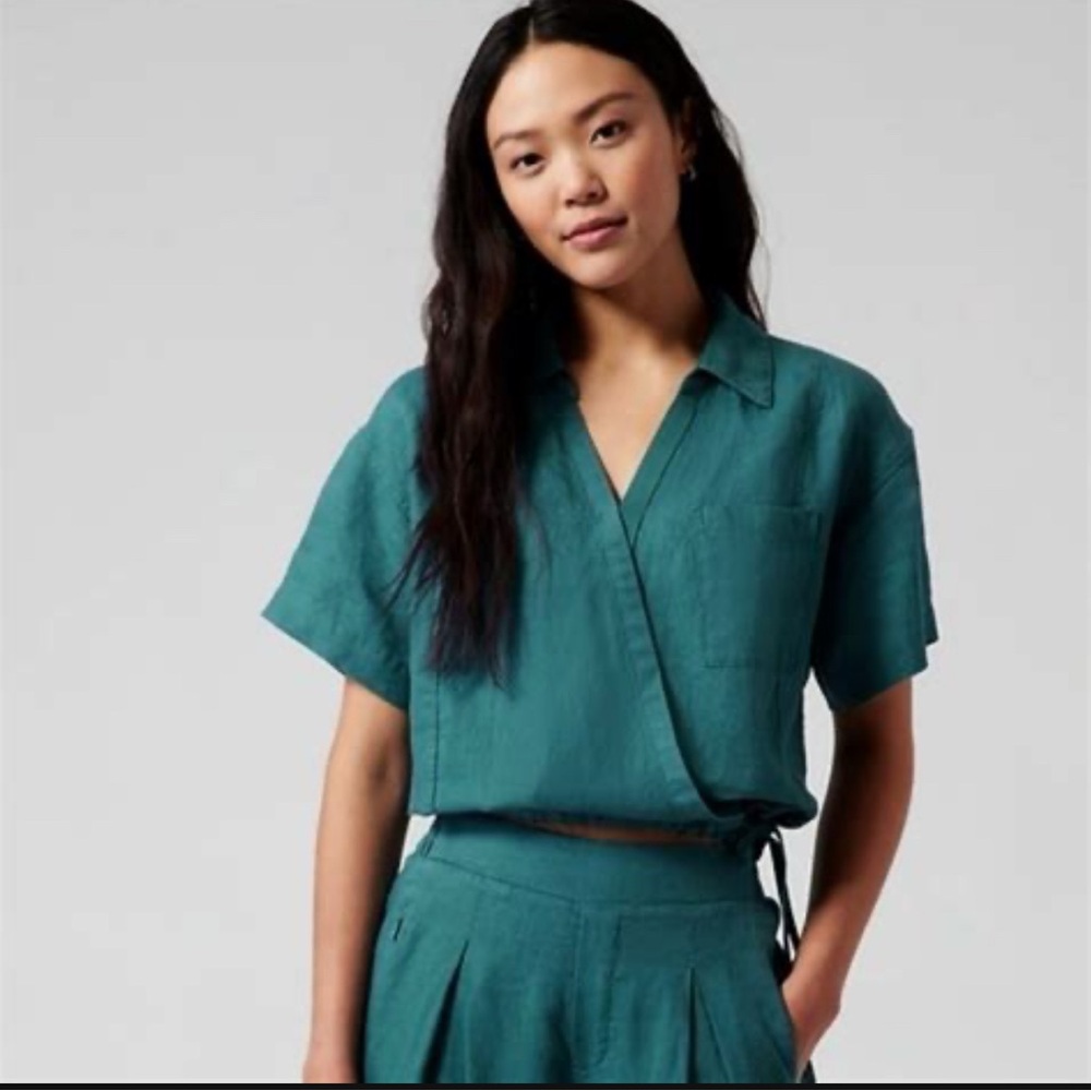 Athleta Teal Playa Tie Top